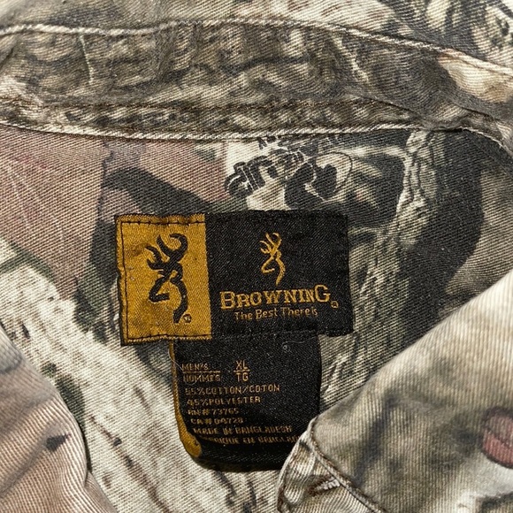 Browning Real Tree Unisex Mens Hunting Camo long Sleeve Button Front Shirt - Picture 3 of 4